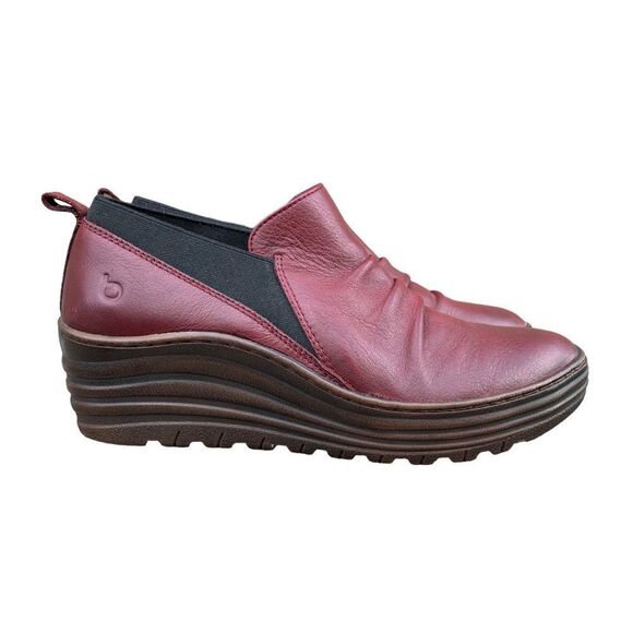 Bionica Wine Leather Dimensional Wedge Comfort Shoe Women’s size 10 - Picture 1 of 14